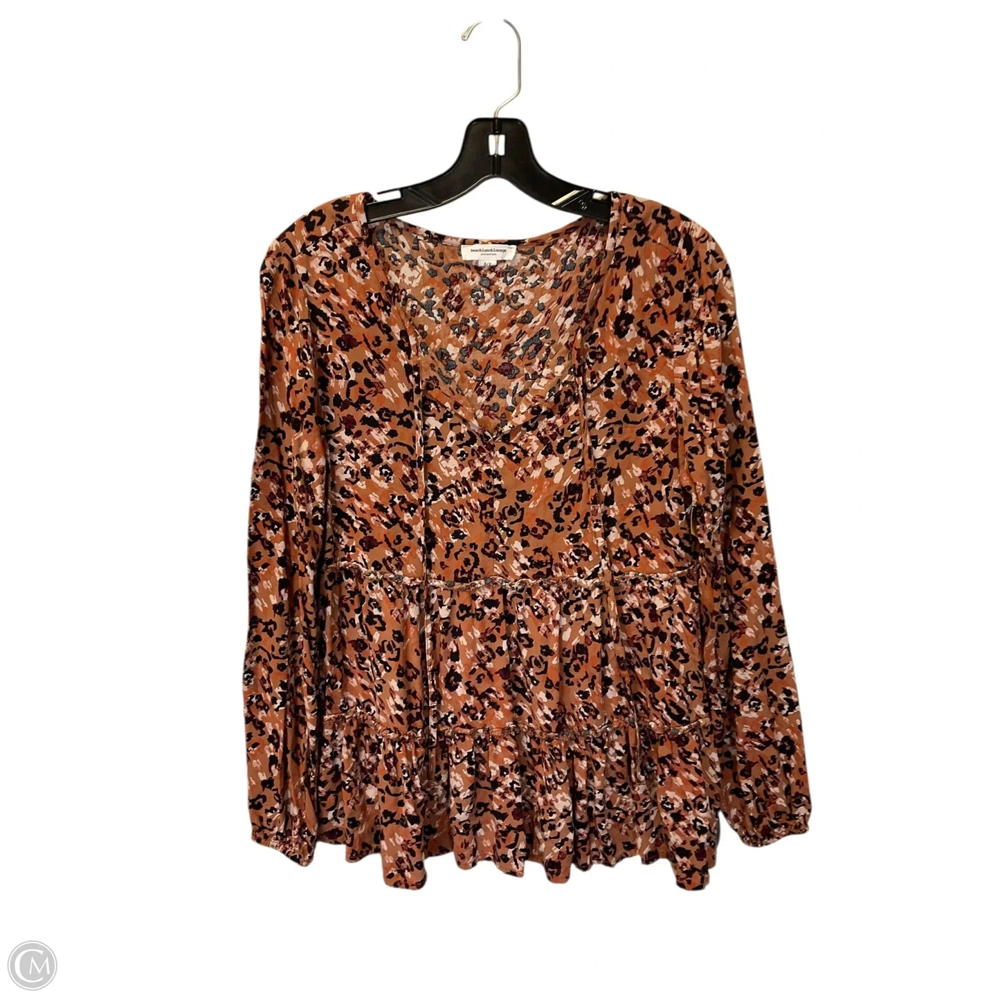 Top Long Sleeve By Beachlunchlounge In Brown, Size: S