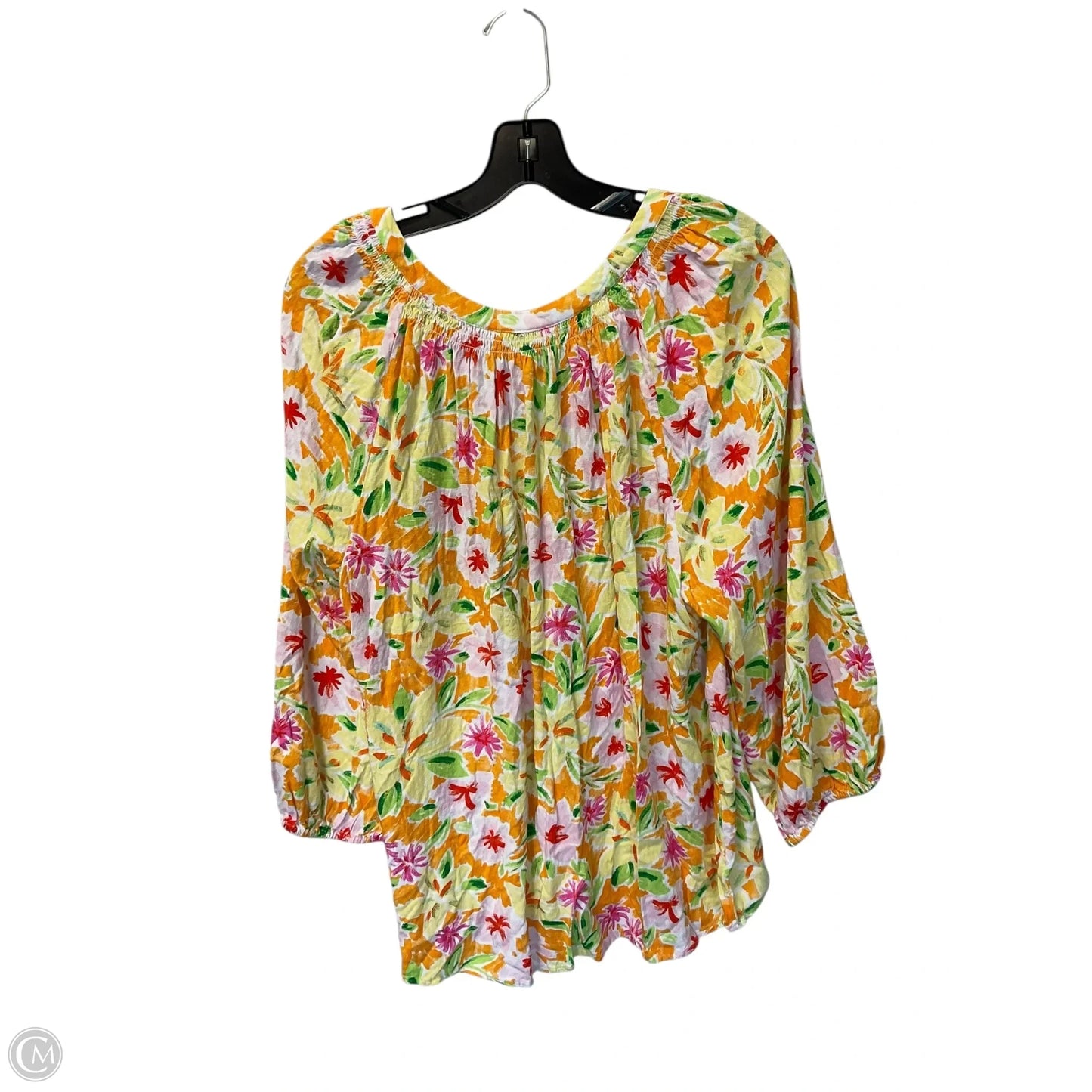 Top Long Sleeve By Crown And Ivy In Orange & Yellow, Size: Xl