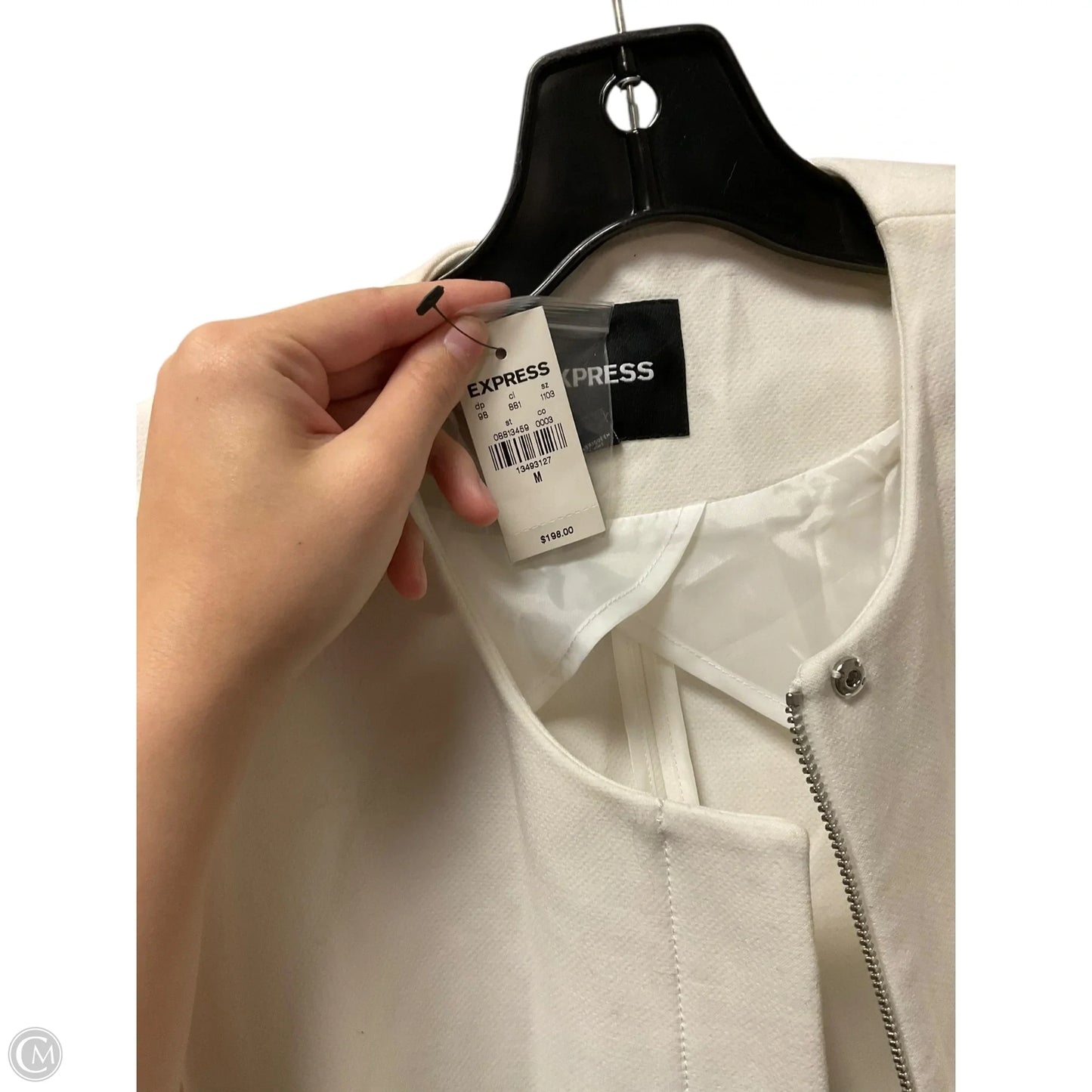 Coat Trench Coat By Express In White, Size: M