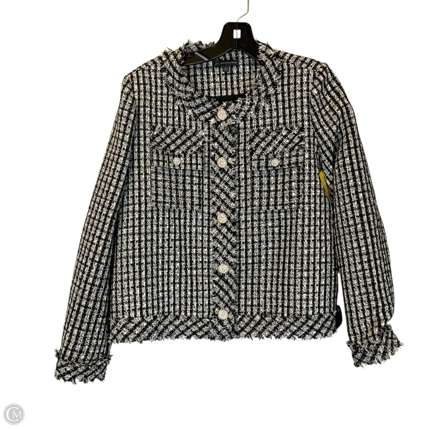 Blazer By Adrianna Papell In Black & White, Size: S
