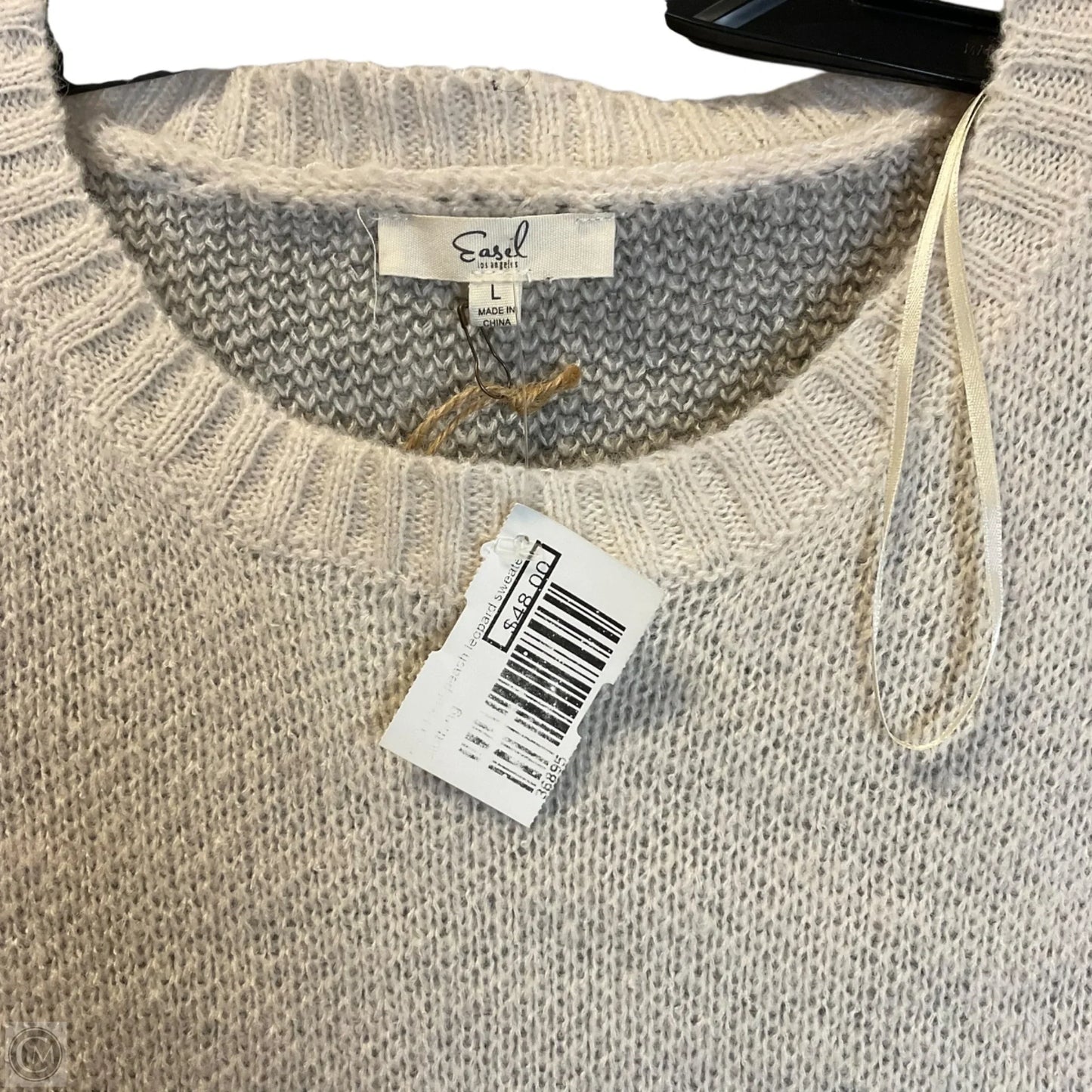 Sweater By Easel In Blue & Cream, Size: L