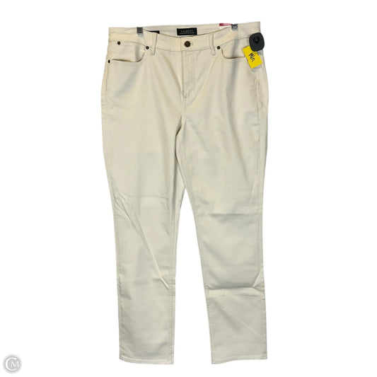 Jeans Straight By Talbots In Cream Denim, Size: 12