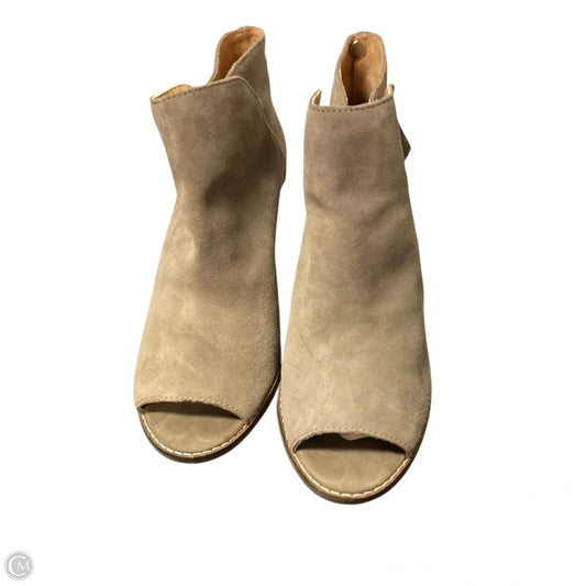 Sandals Heels Wedge By Lucky Brand In Grey, Size: 9.5