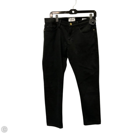 Jeans Skinny By Frame In Black Denim, Size: 6