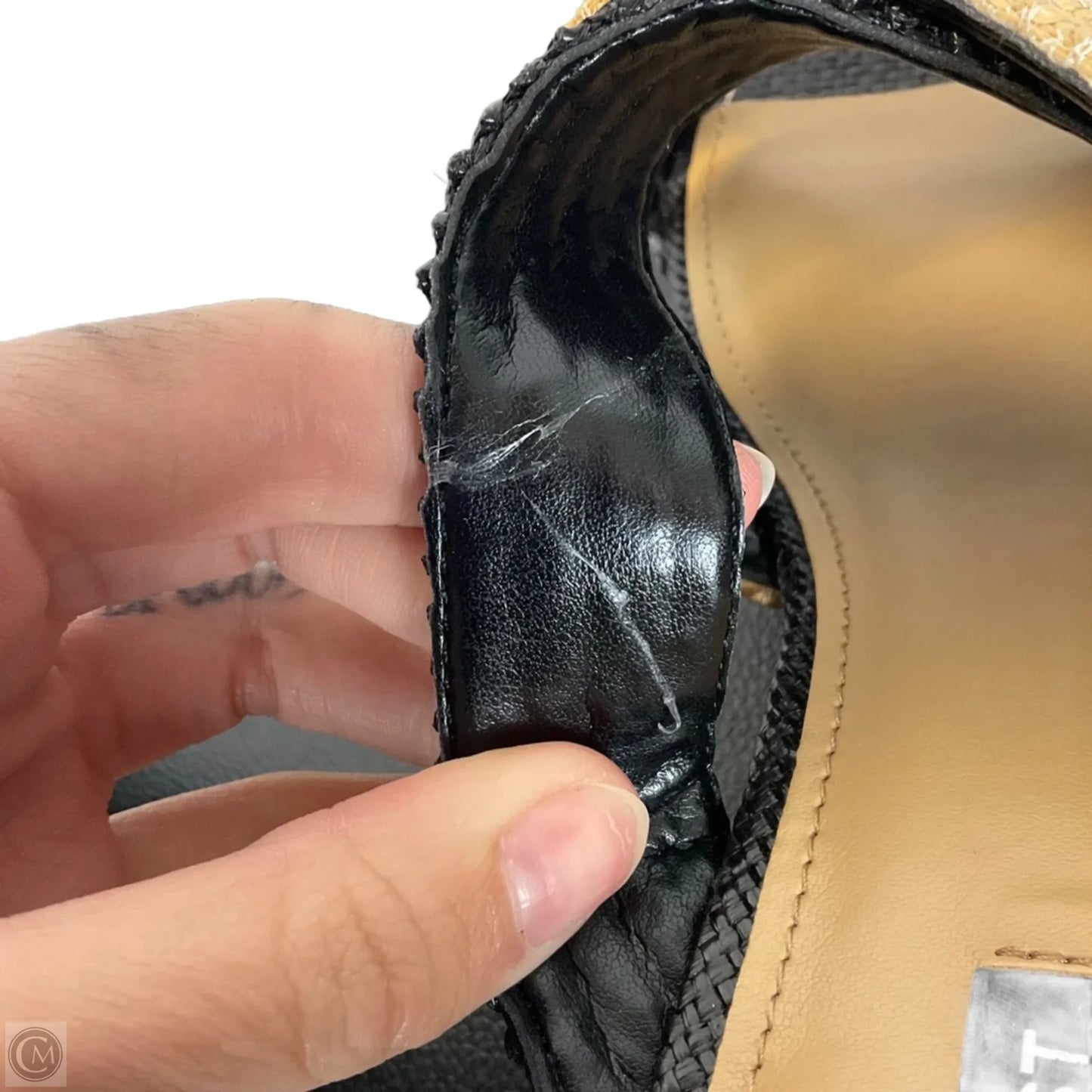 Sandals Heels Block By Nine West In Black & Tan, Size: 9