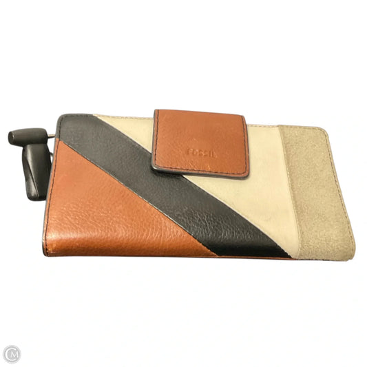 Wallet Leather By Fossil, Size: Medium