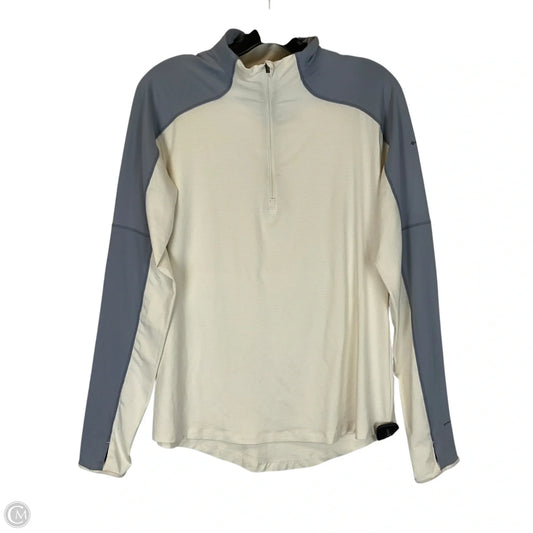Athletic Top Long Sleeve Collar By Columbia In Cream & Grey, Size: L