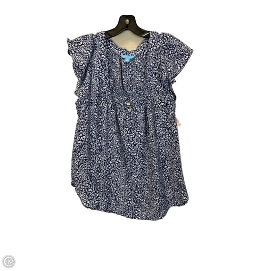 Top Short Sleeve By Draper James In Blue & White, Size: S