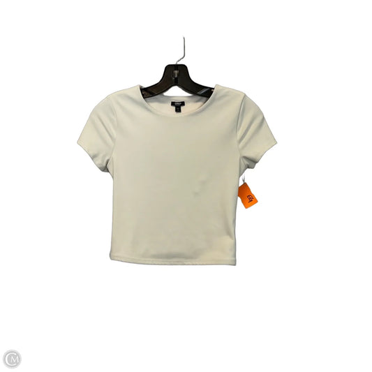 Top Short Sleeve Basic By Express In Cream, Size: Xs