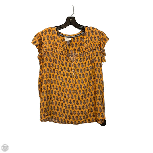 Top Short Sleeve By Knox Rose In Yellow, Size: Xxl