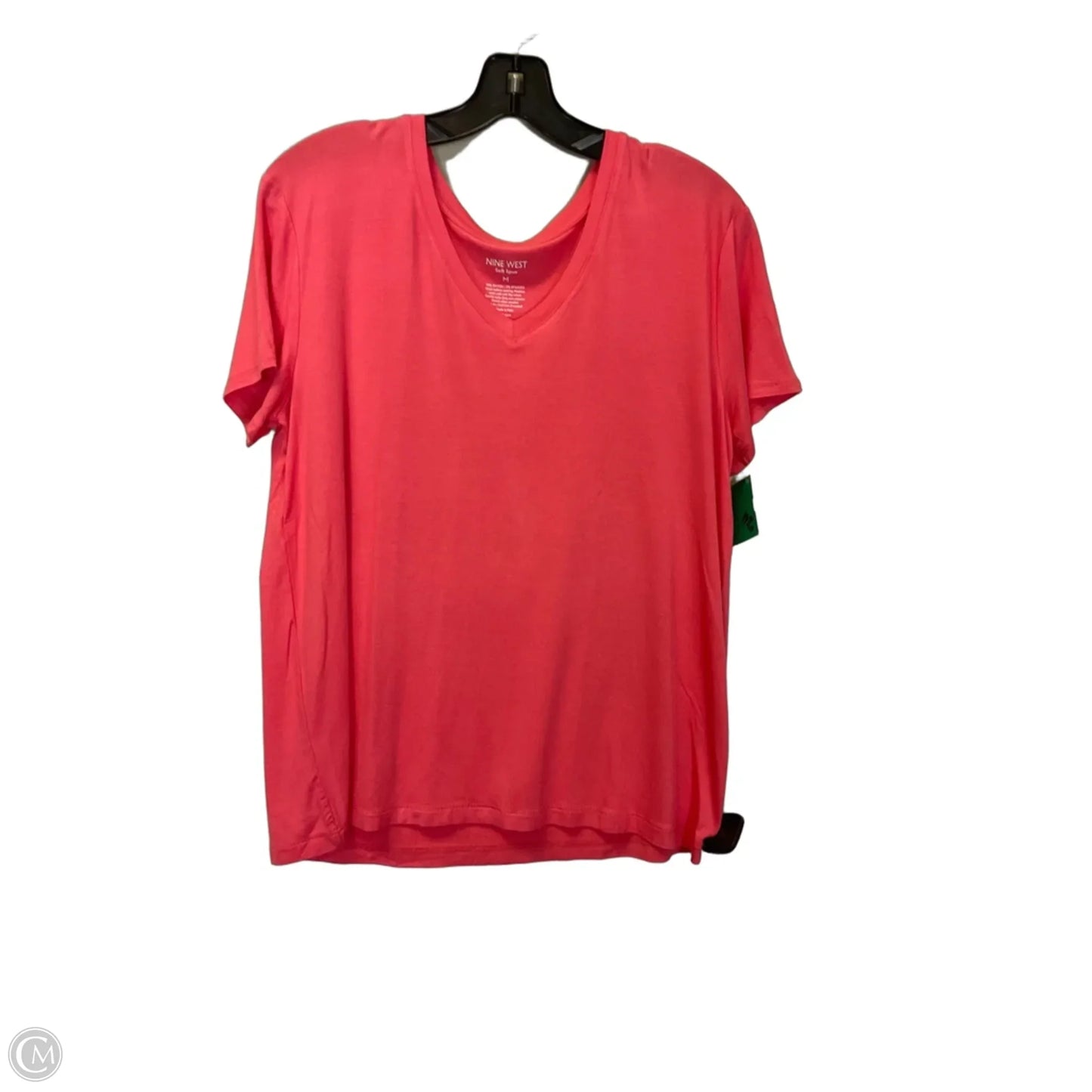 Top Short Sleeve Basic By Nine West Apparel In Pink, Size: M