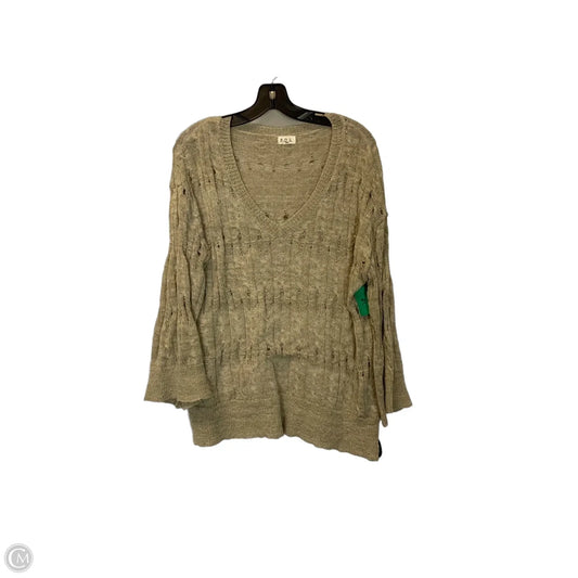 Top Long Sleeve By Pol In Tan, Size: L
