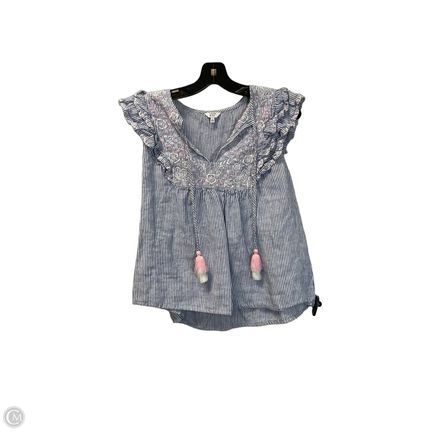 Top Sleeveless By Crown And Ivy In Striped Pattern, Size: S