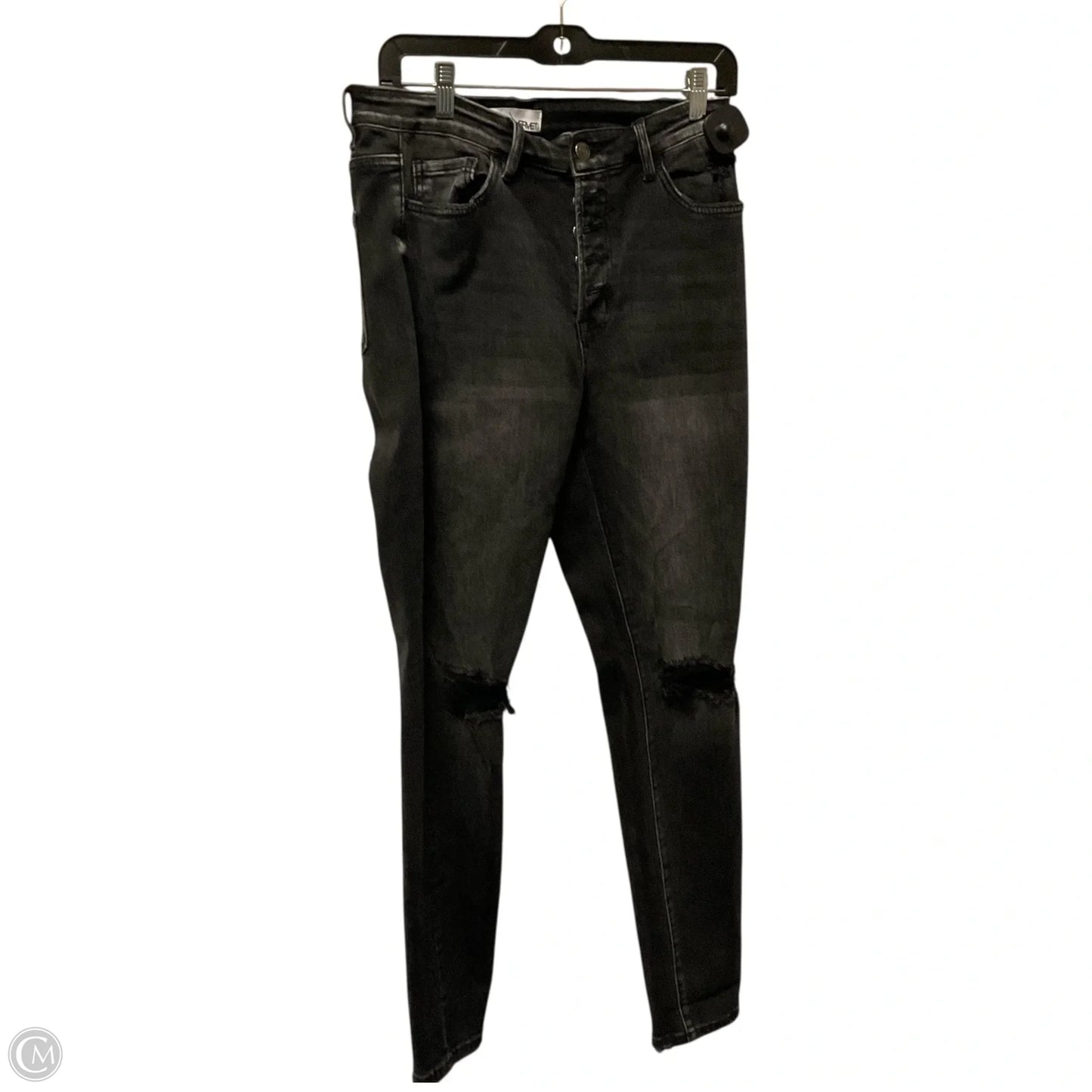Jeans Skinny By Vervet In Black Denim, Size: 8