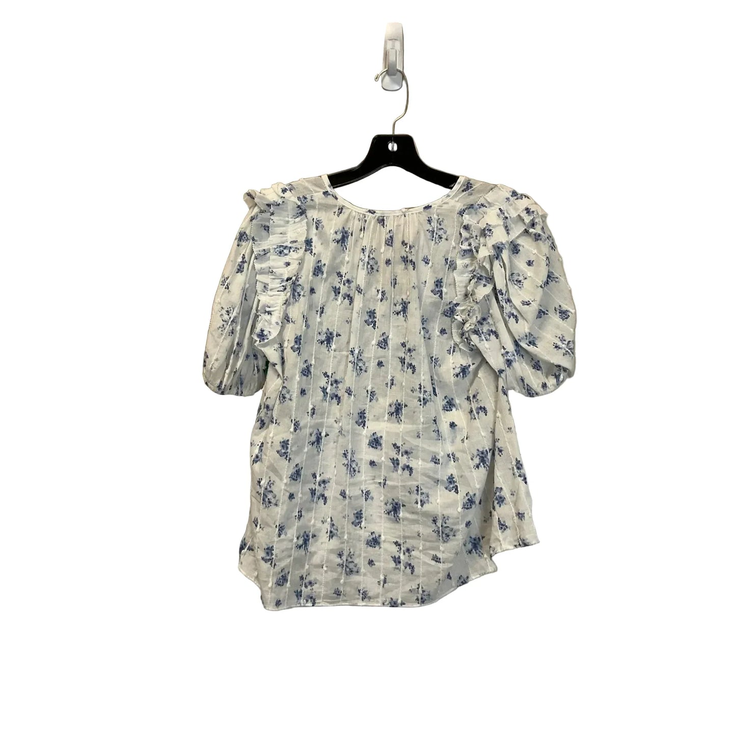 Top Short Sleeve By Olivaceous In Blue & White, Size: S