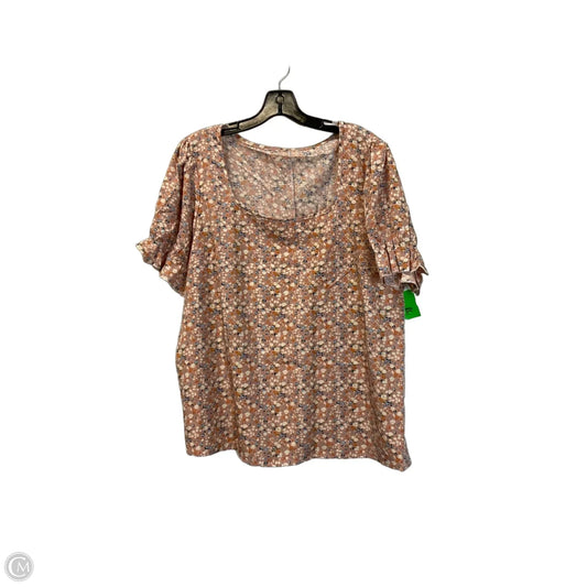 Top Short Sleeve By Cme In Floral Print, Size: 2x
