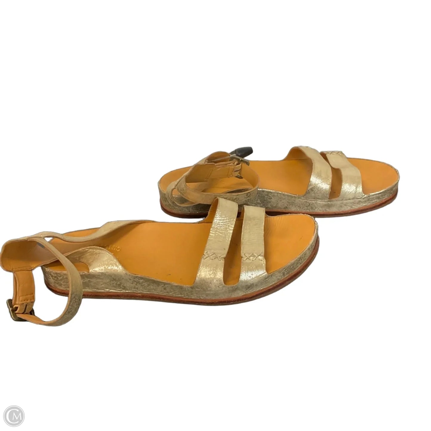 Sandals Flats By Kork Ease In Gold, Size: 10