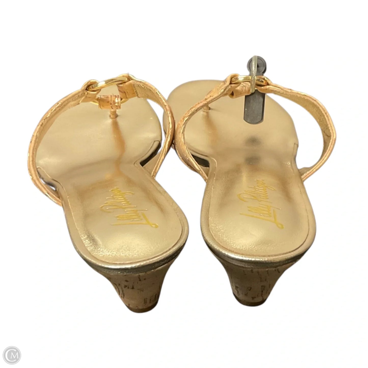 Sandals Designer By Lilly Pulitzer In Gold & Tan, Size: 9