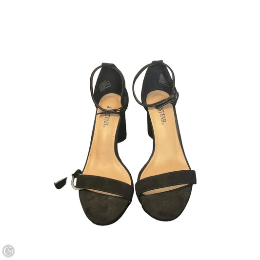 Sandals Heels Block By Just Fab In Black, Size: 7