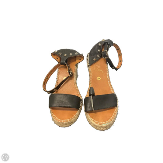 Sandals Heels Wedge By Cmc In Black, Size: 6.5