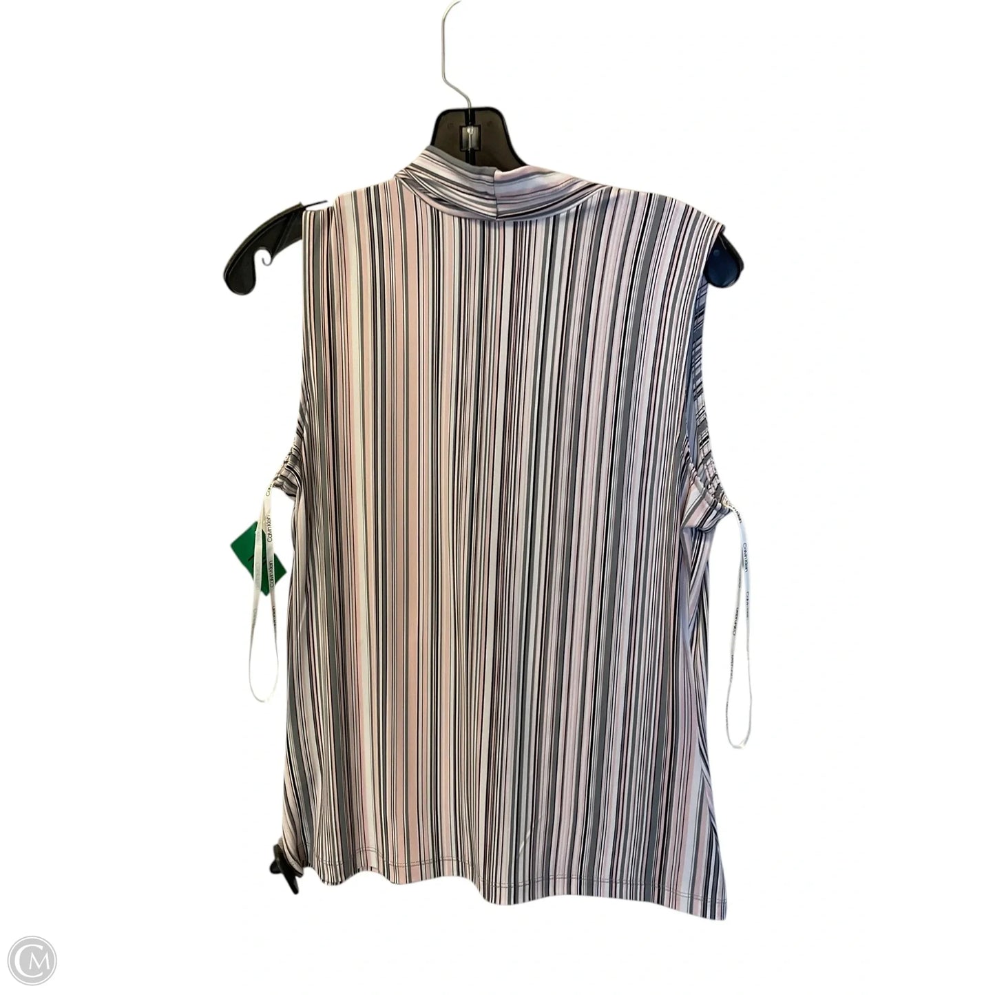 Top Sleeveless By Calvin Klein In Pink & White, Size: S