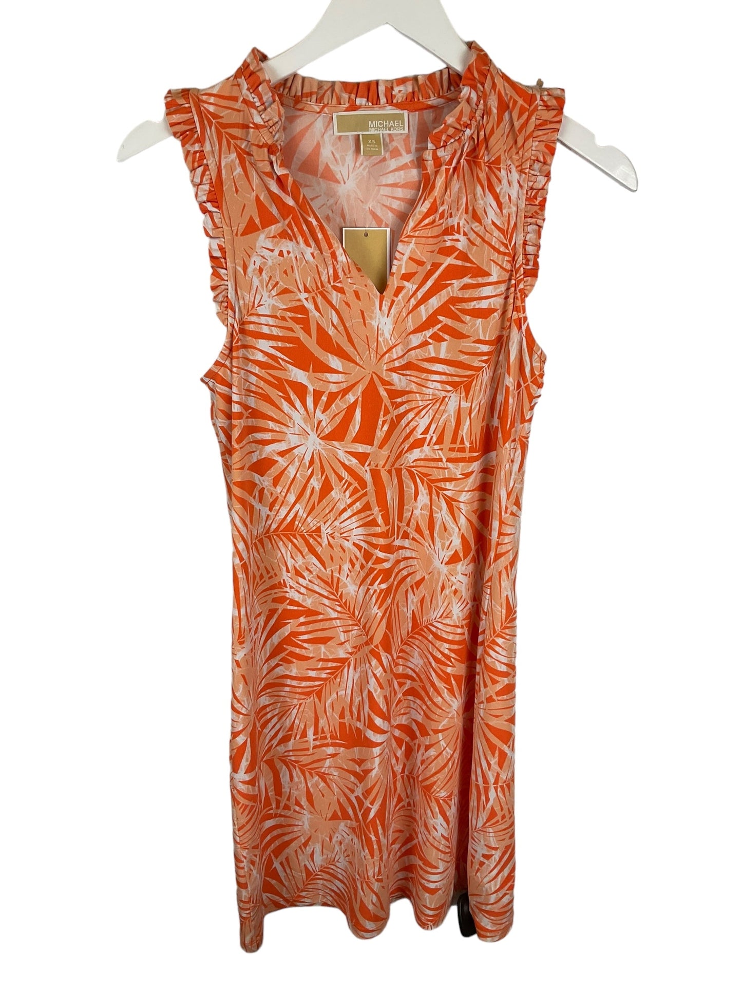 Orange Dress Casual Short Michael By Michael Kors, Size Xs