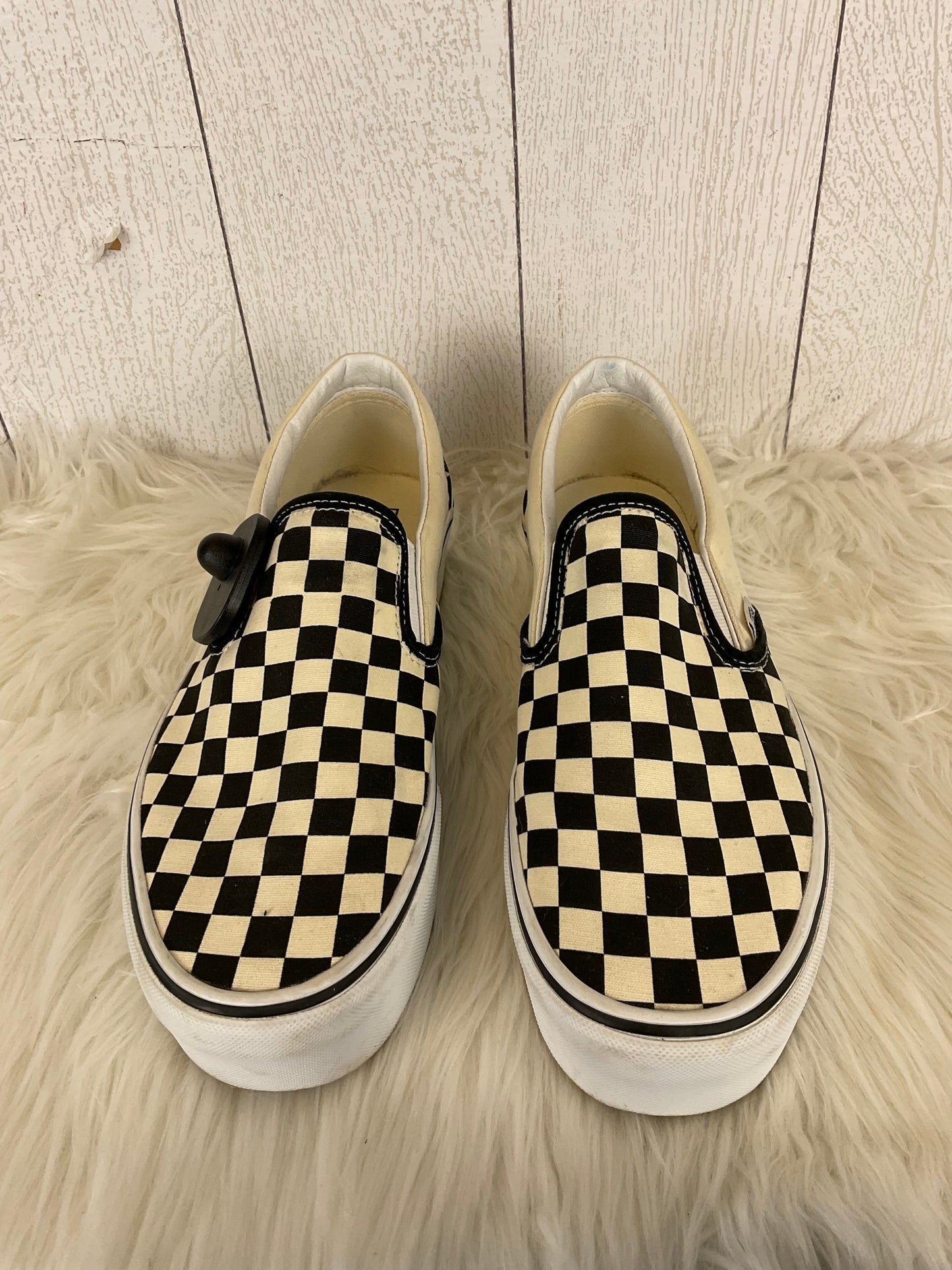 Black & White Shoes Flats Vans, Size 11