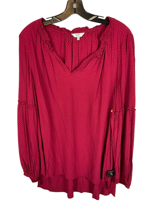 Top Long Sleeve By Crown And Ivy In Red, Size: Xl