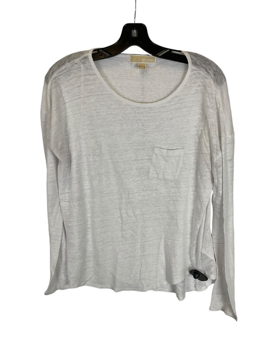 Top Long Sleeve By Michael By Michael Kors In White, Size: S