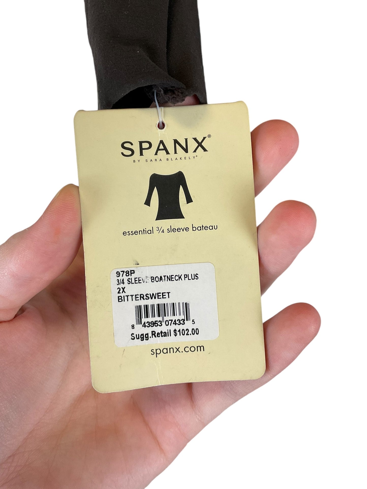 Top Long Sleeve By Spanx In Brown, Size: 2x