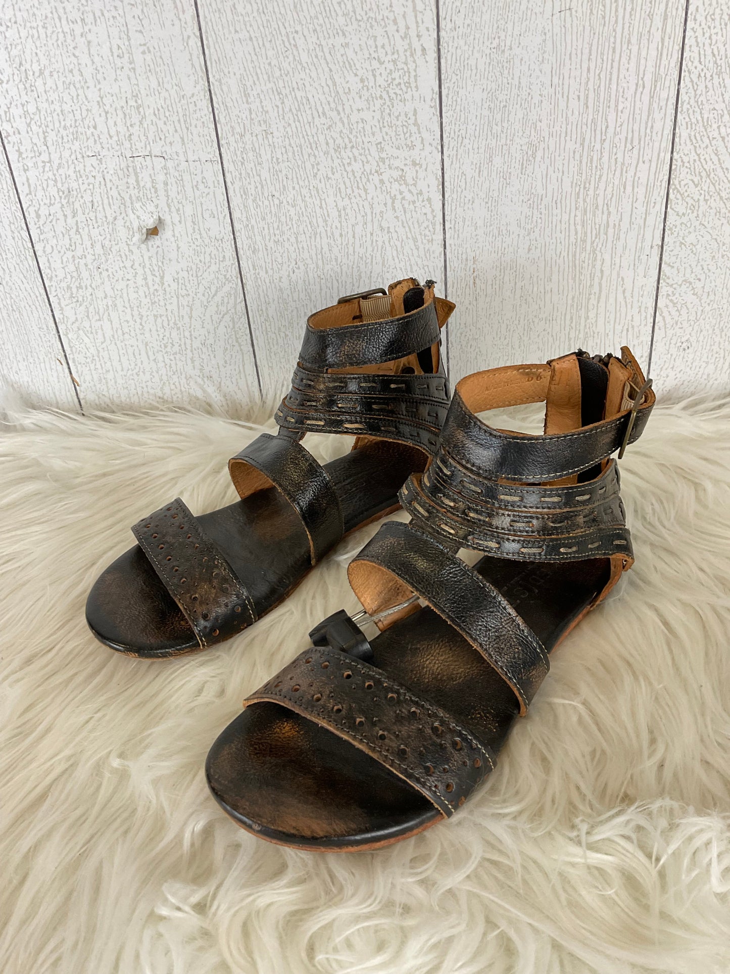 Sandals Designer By Bed Stu In Black, Size: 6