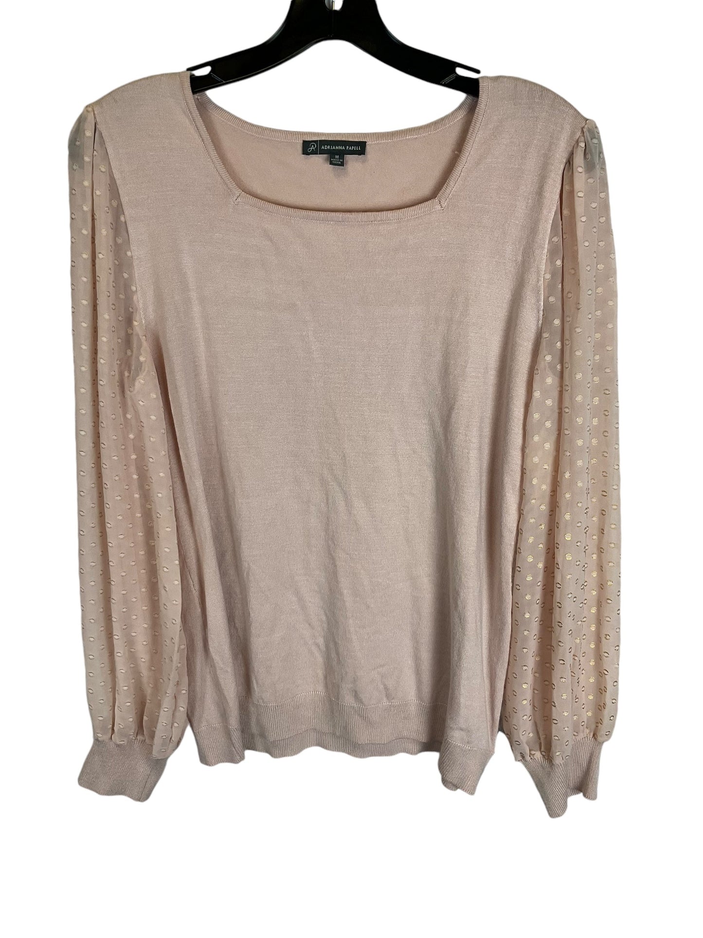 Top Long Sleeve By Adrianna Papell In Pink, Size: M