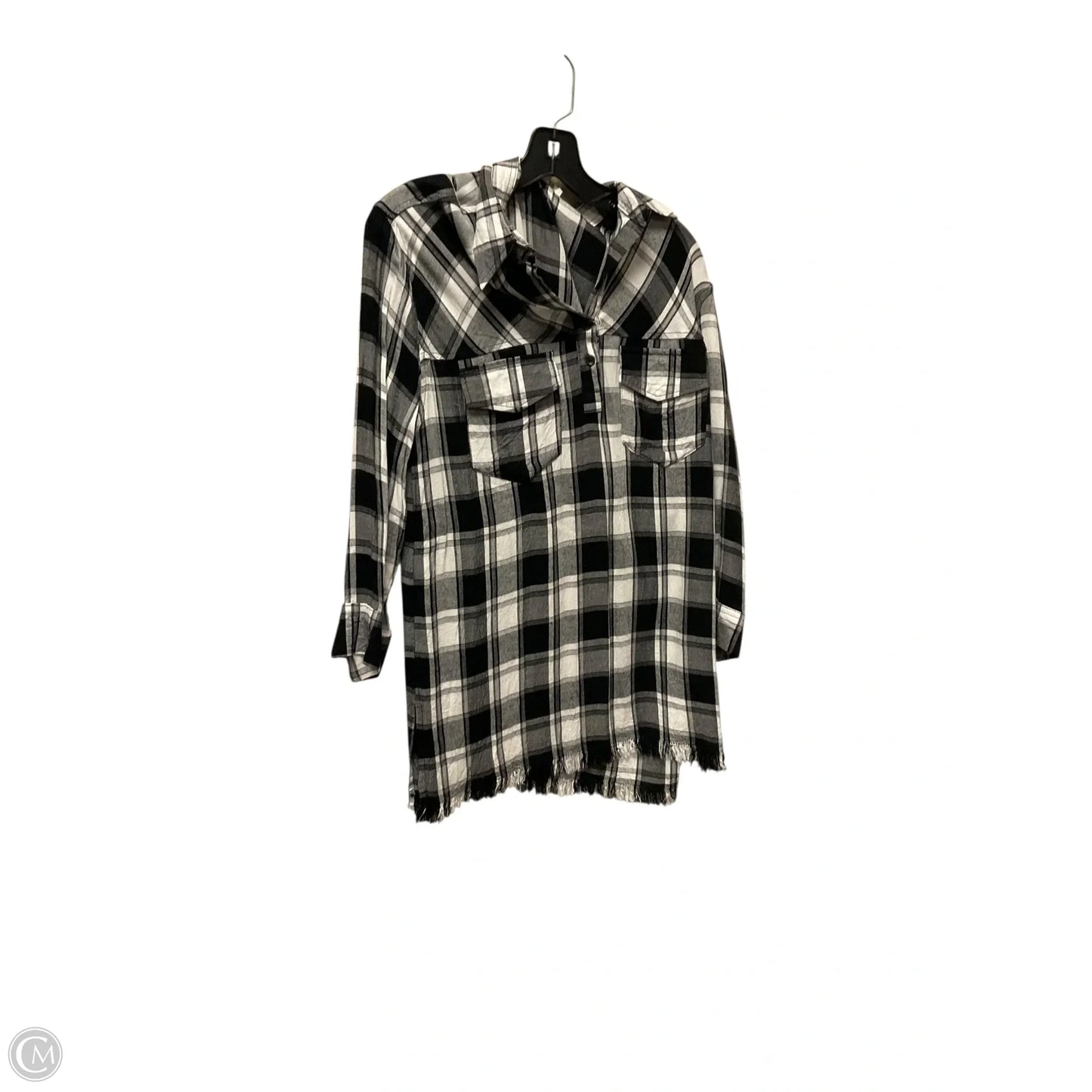 Top Long Sleeve Basic By Umgee In Plaid Pattern, Size: S