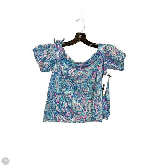 Top Short Sleeve Designer By Lilly Pulitzer In Blue, Size: Xs