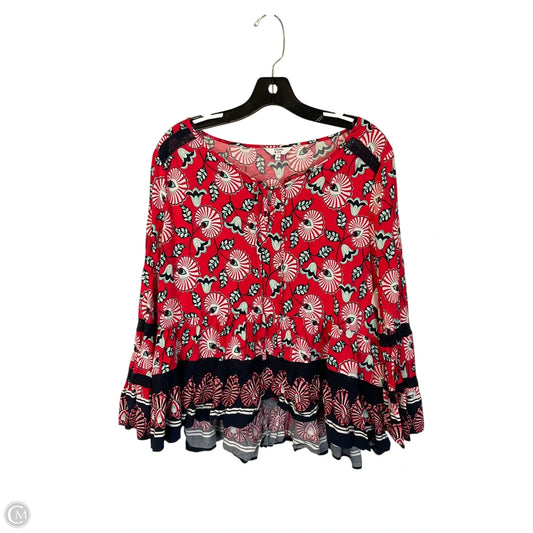 Top Long Sleeve By Crown And Ivy In Red, Size: L