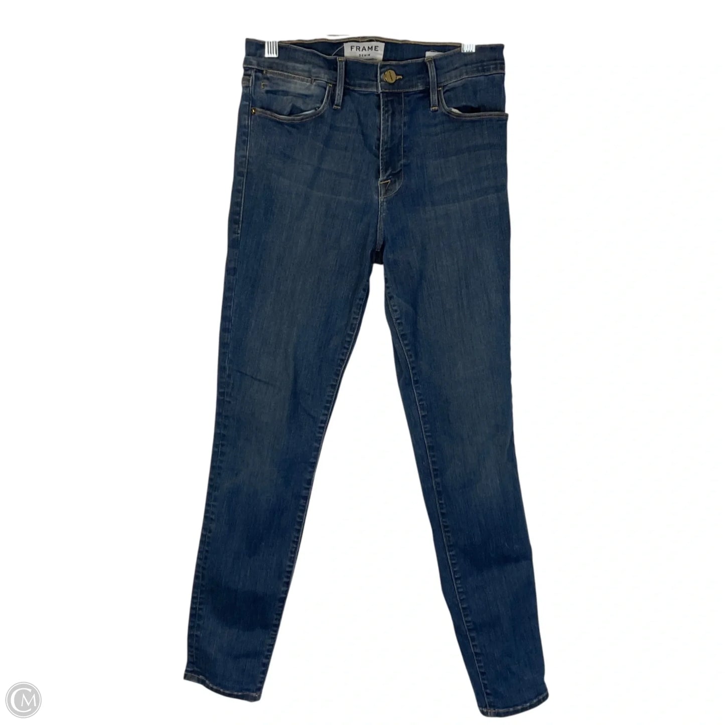 Jeans Skinny By Frame In Blue Denim, Size: 4