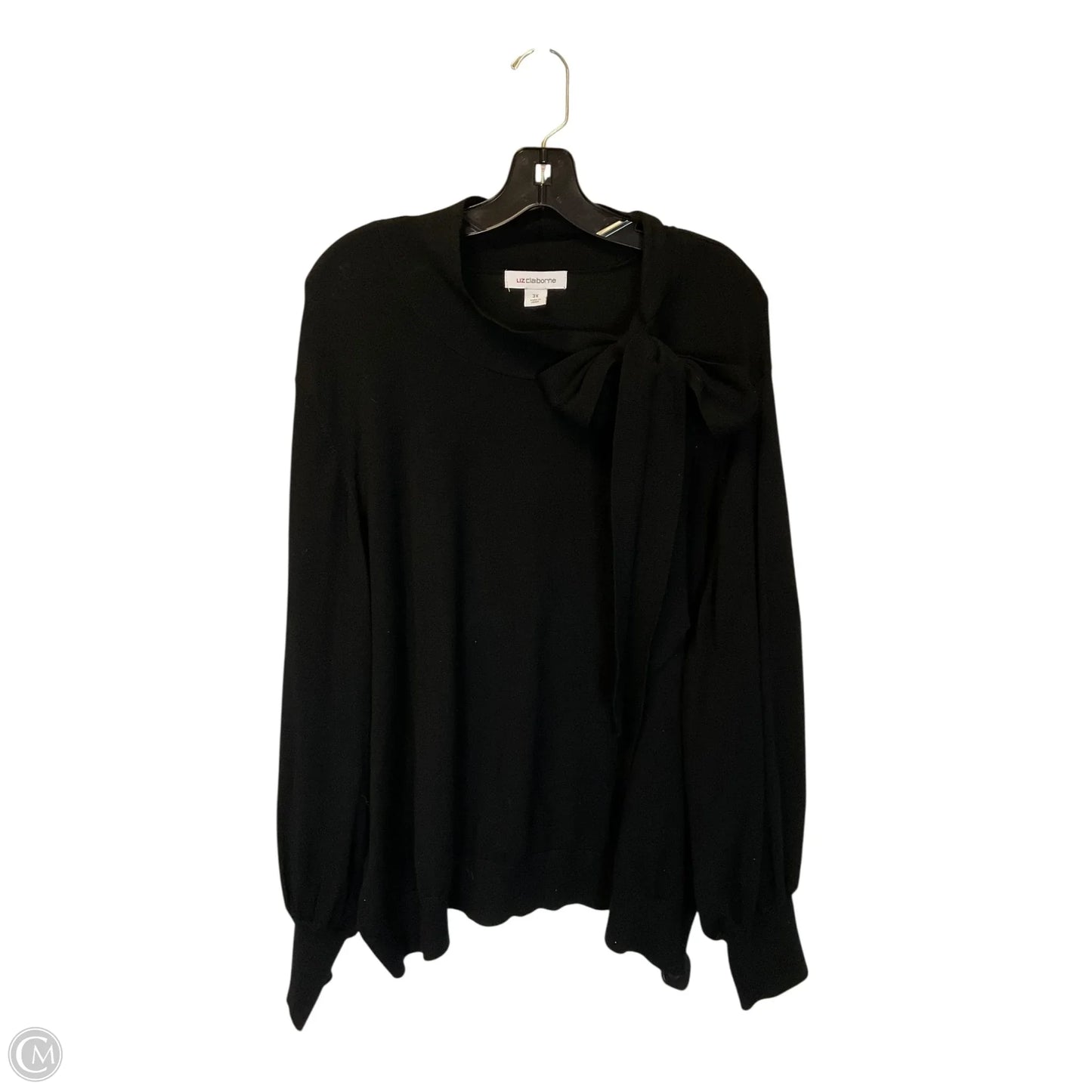 Top Long Sleeve Basic By Liz Claiborne In Black, Size: 3x