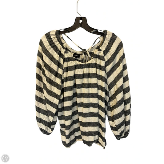 Top Long Sleeve By Who What Wear In Striped Pattern, Size: Xxl