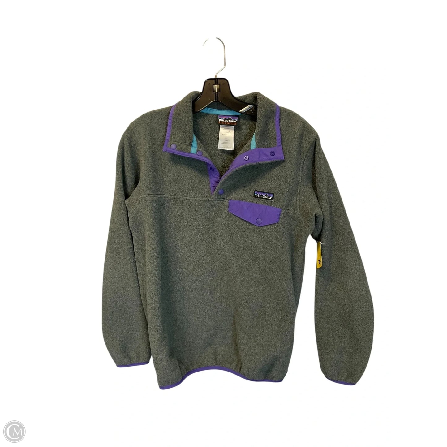Sweatshirt Collar By Patagonia In Grey, Size: S