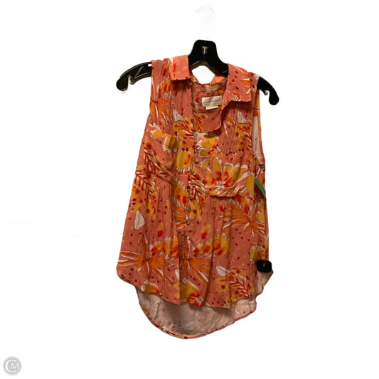 Top Sleeveless By Anthropologie In Orange, Size: M