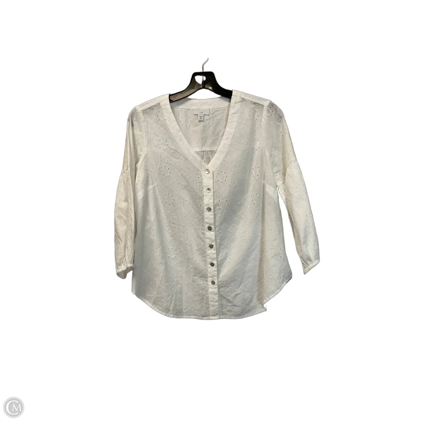 Top 3/4 Sleeve By J. Jill In White, Size: Xs