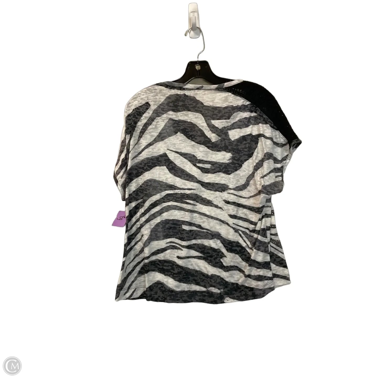 Top Short Sleeve Basic By Dg2 In Animal Print, Size: L