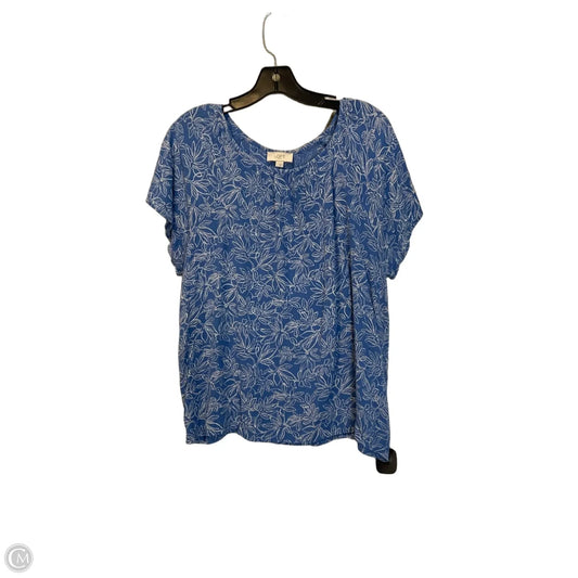 Top Short Sleeve By Loft In Blue, Size: L