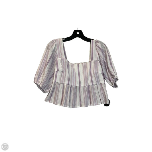 Top Short Sleeve By Lush In Striped Pattern, Size: S