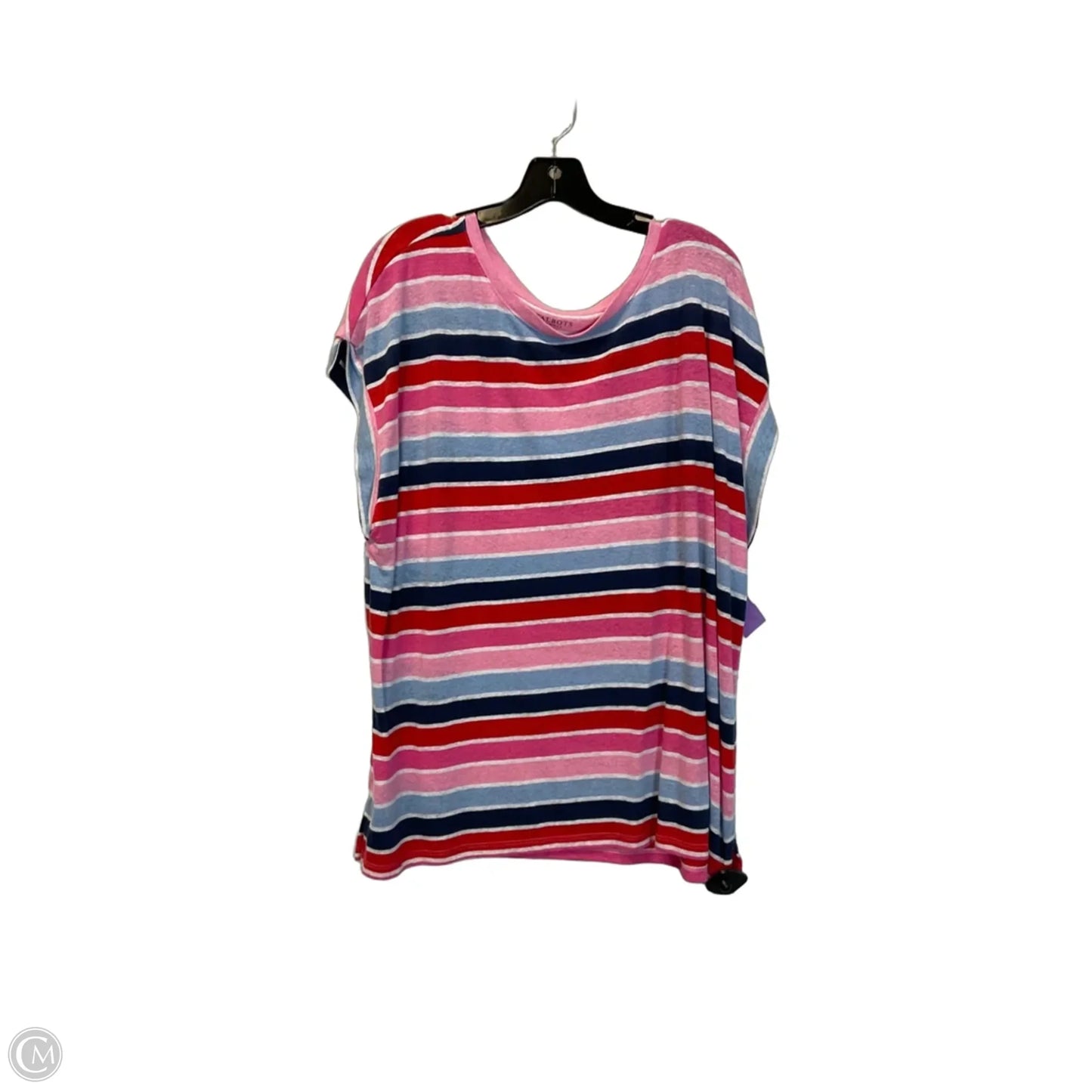 Top Short Sleeve Basic By Talbots In Striped Pattern, Size: 3x