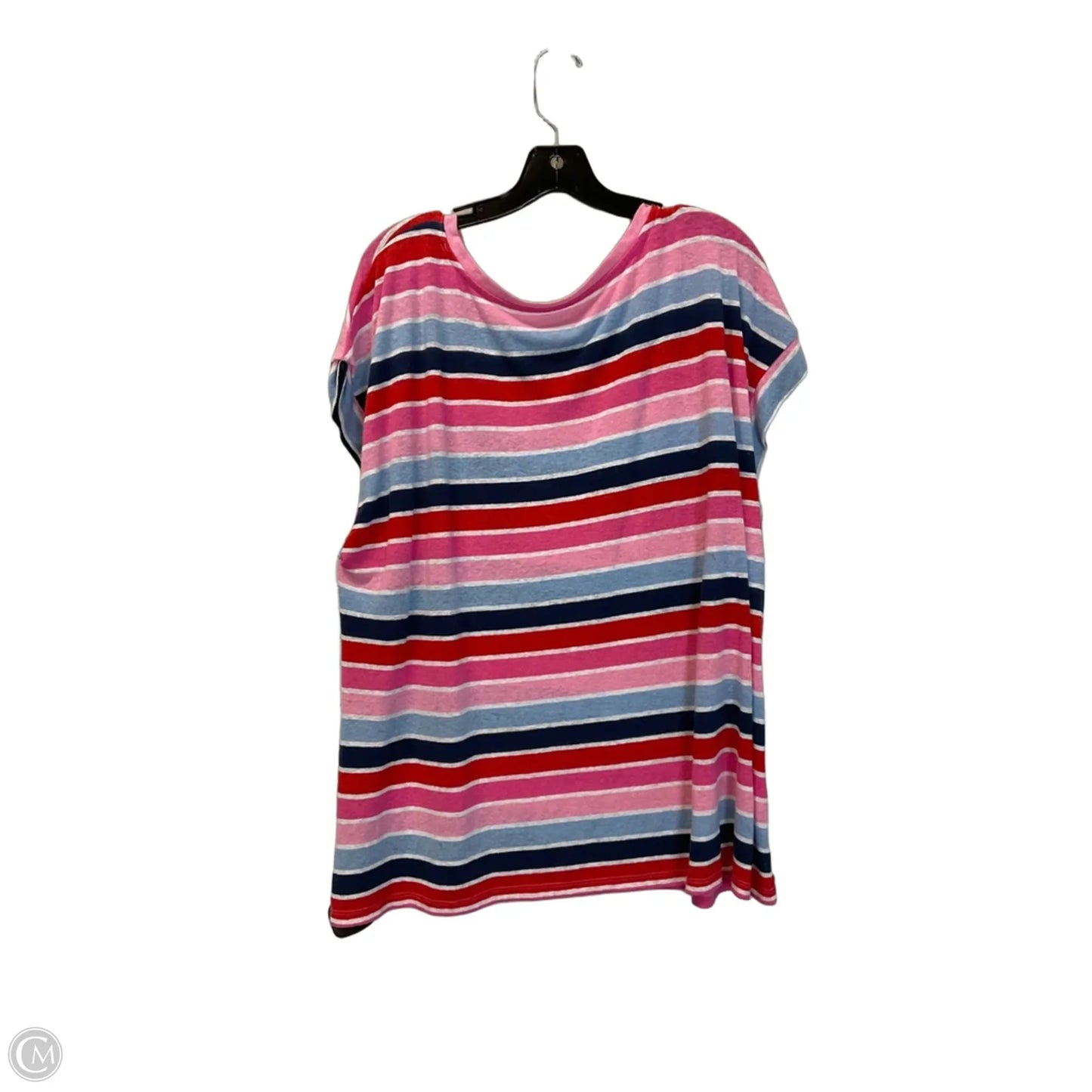 Top Short Sleeve Basic By Talbots In Striped Pattern, Size: 3x