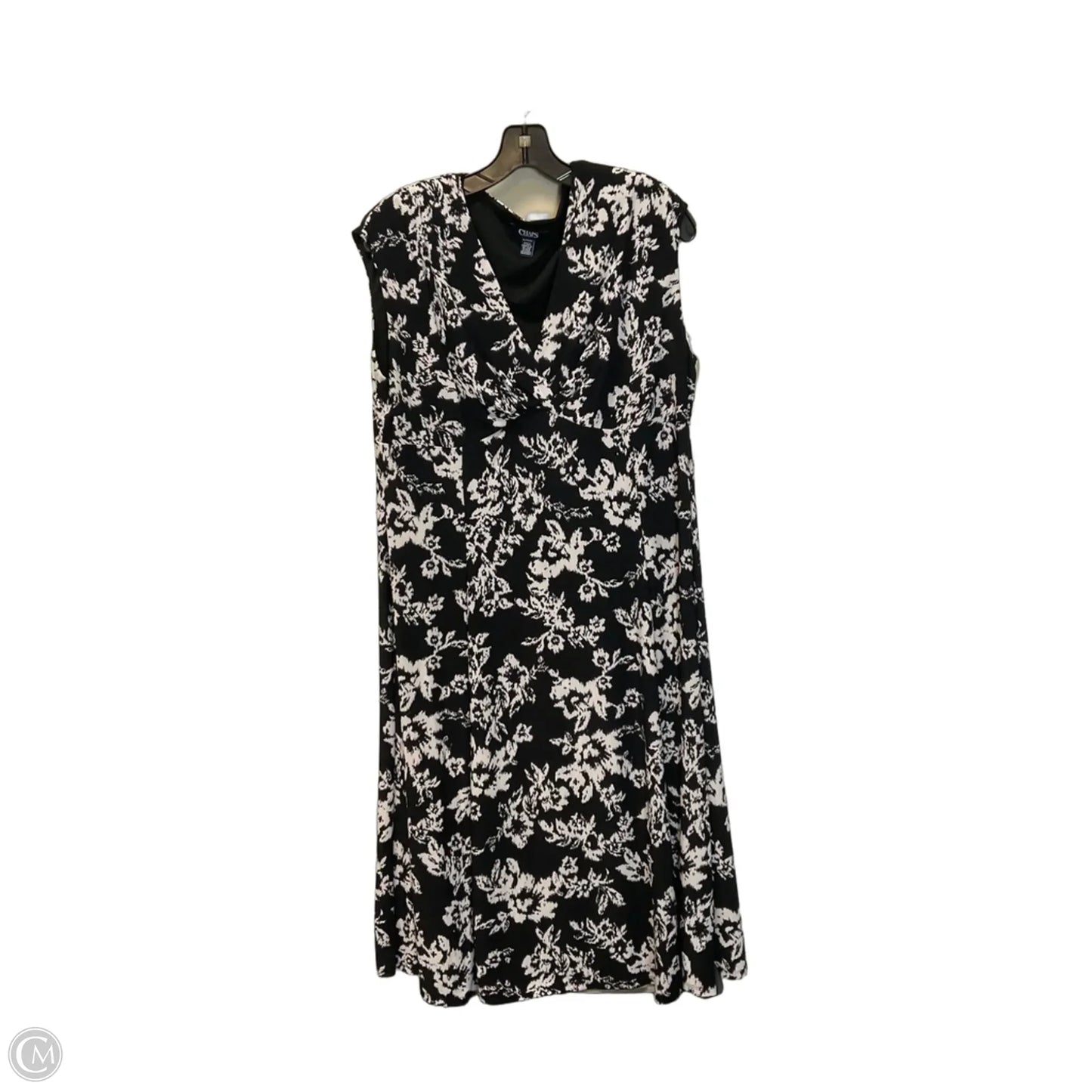 Dress Casual Midi By Chaps In Black, Size: Xl