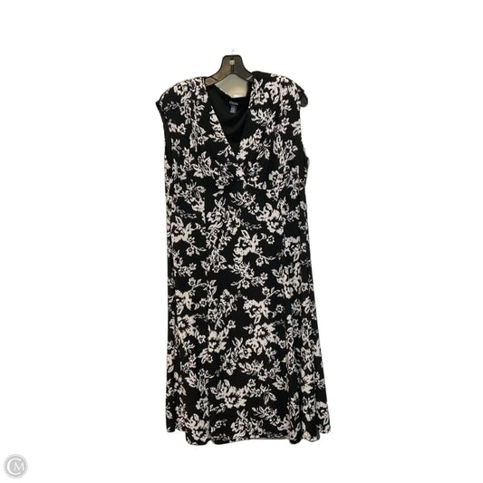Dress Casual Midi By Chaps In Black, Size: Xl