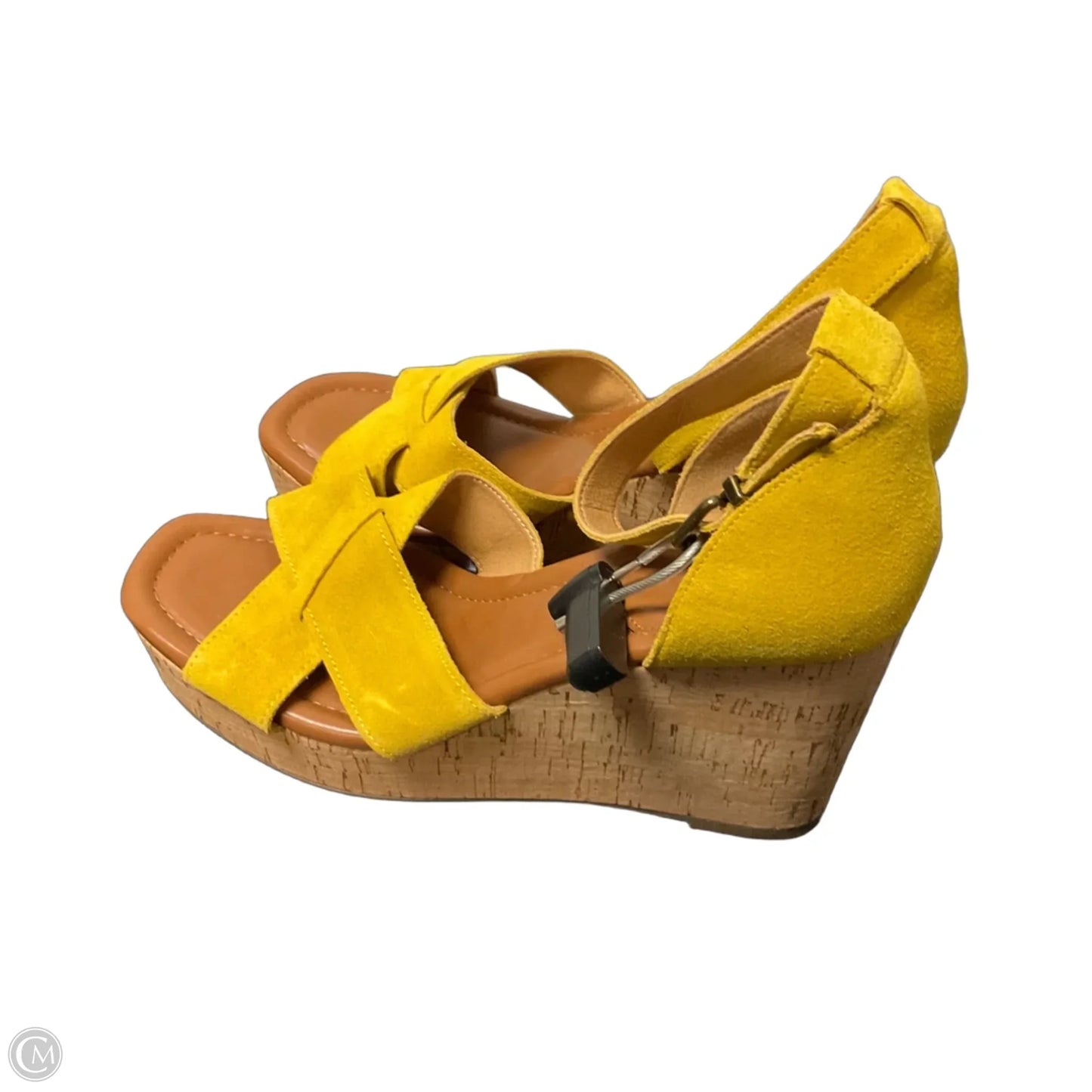 Sandals Heels Wedge By Crown Vintage In Yellow, Size: 8.5
