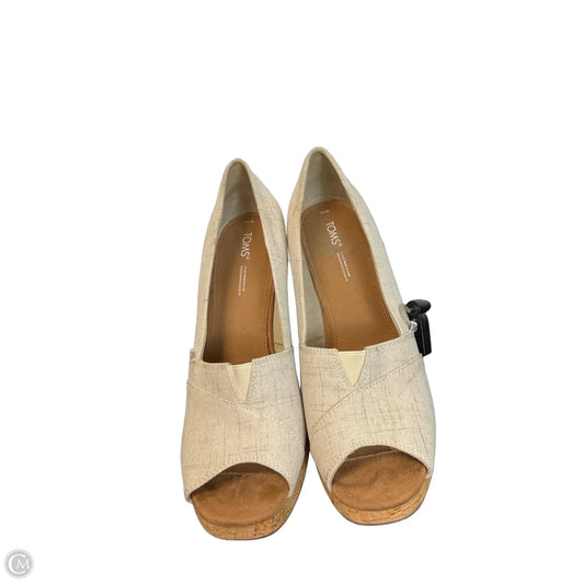 Sandals Heels Wedge By Toms In Cream, Size: 11